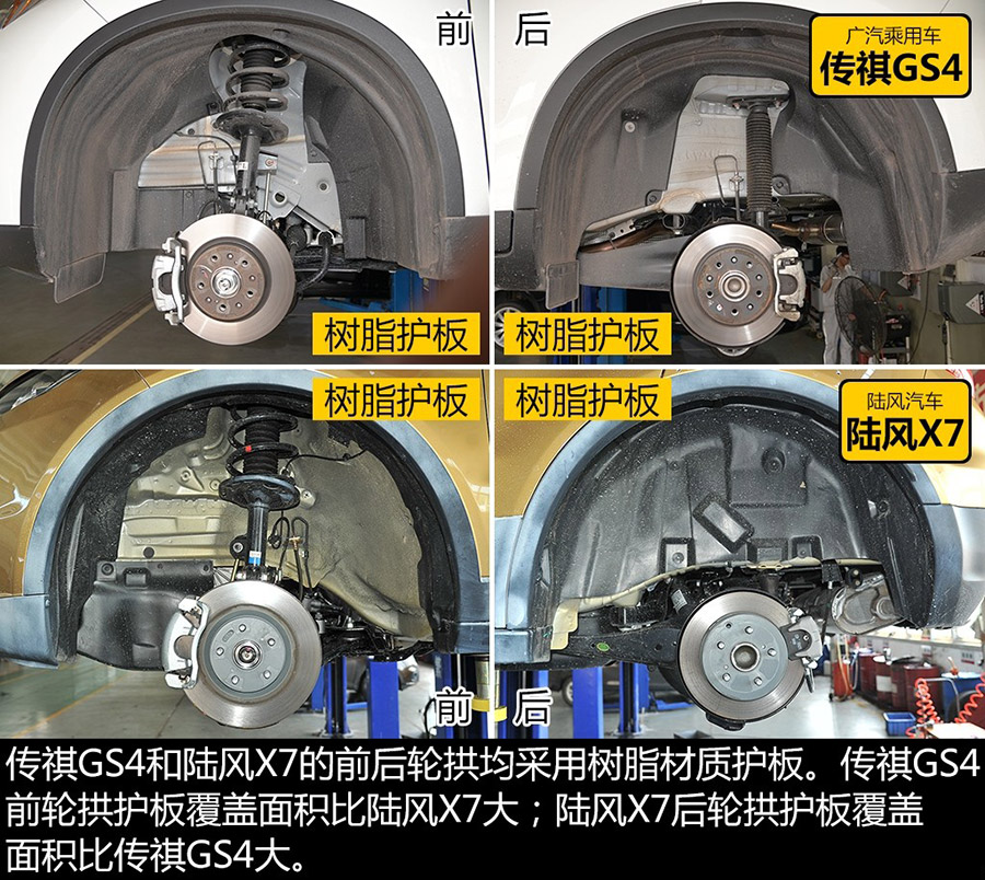 陆风X7PK传祺GS4底盘 做工有差异 
