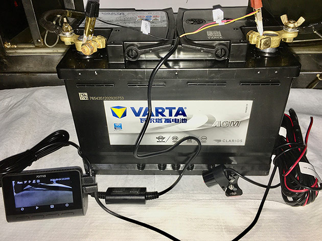 瓦尔塔AGM蓄电池外接70迈4K智能记录仪A800 