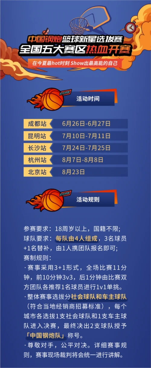 中国钢炮队组队邀请 热爱篮球就上场battle
