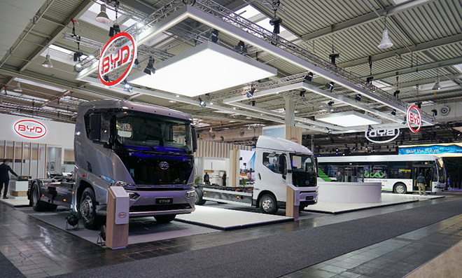 比亚迪纯电卡车首次亮相德国国际交通运输博览会