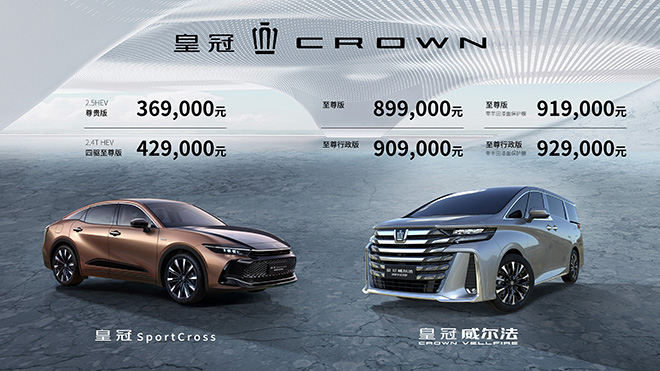 一汽丰田皇冠 SportCross 车型价格表