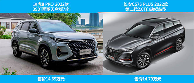 长安CS75 PLUS和瑞虎8 PRO外观对比 长安CS75 PLUS和瑞虎8 PRO外观对比