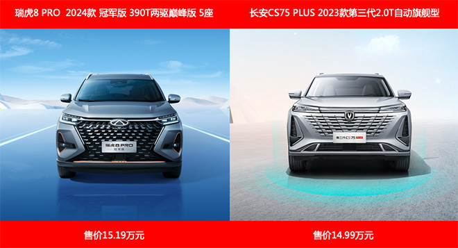 瑞虎8 PRO 与第三代长安CS75 PLUS掰手腕