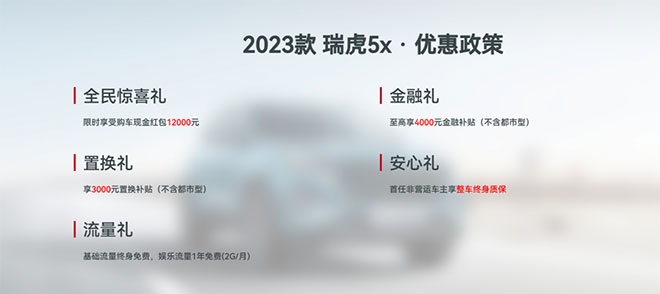 买2023款瑞虎5x任意旧车抵扣20000 全面碾压长安CS35 PLUS