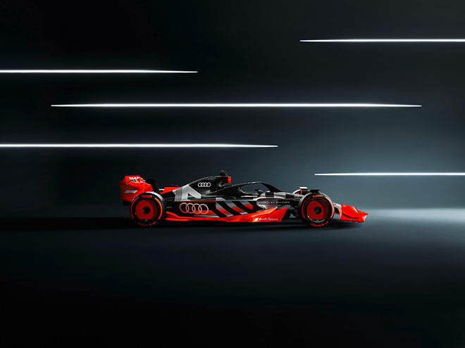 拥有四环品牌涂装的F1展车