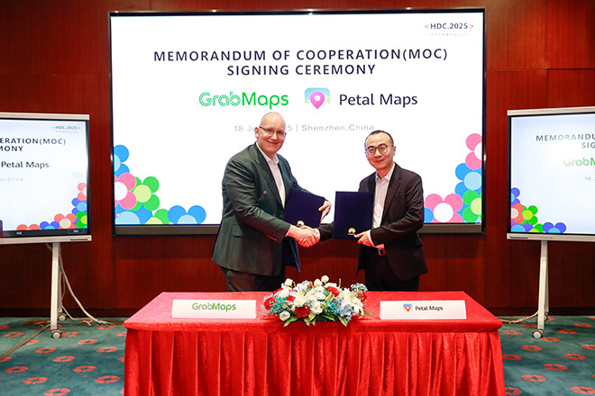花瓣地图与GrabMaps签署合作备忘录