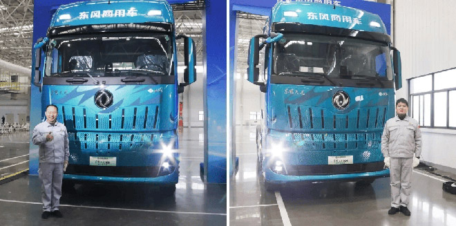 东风商用车D600智慧工厂落地 东风天龙KH牵引车下线