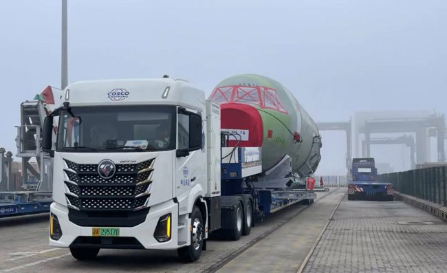 欧曼银河5M空客大部件全电公路首运