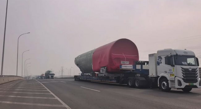 欧曼银河5M空客大部件全电公路首运