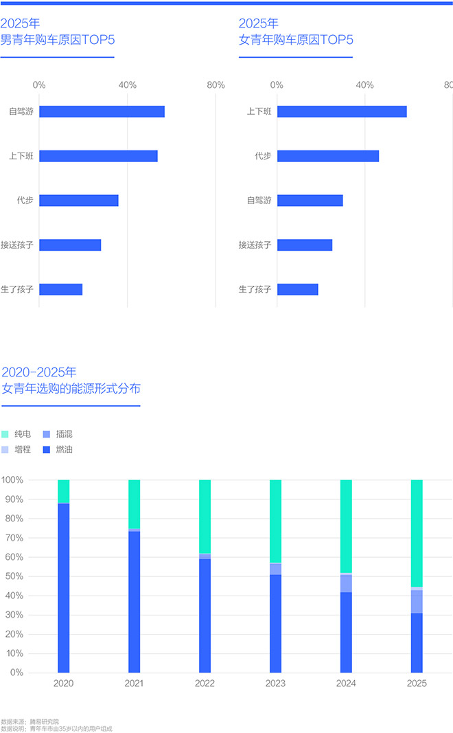 2020-2025年 女青年选购的能源形式分布
