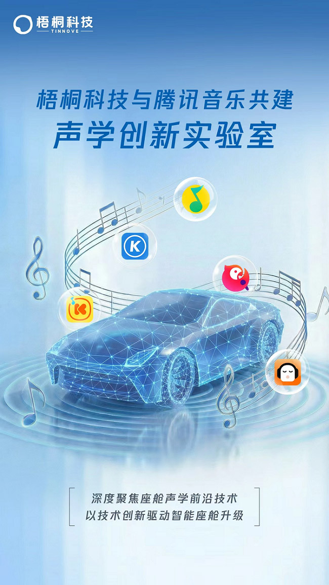 TINNOVE梧桐科技与腾讯音乐共建座舱AI“声学创新实验室