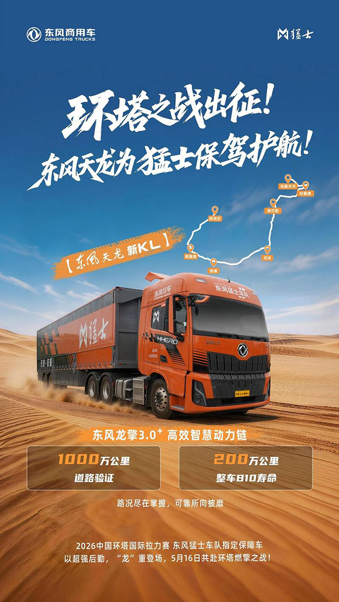2026环塔出征  东风天龙新KL硬核护航东风猛士车队